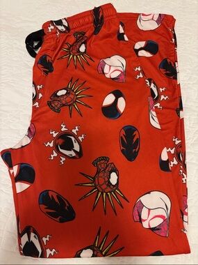 Men's Red Spider-Man Print Pajama Pants - Comfortable Lounge Bottoms